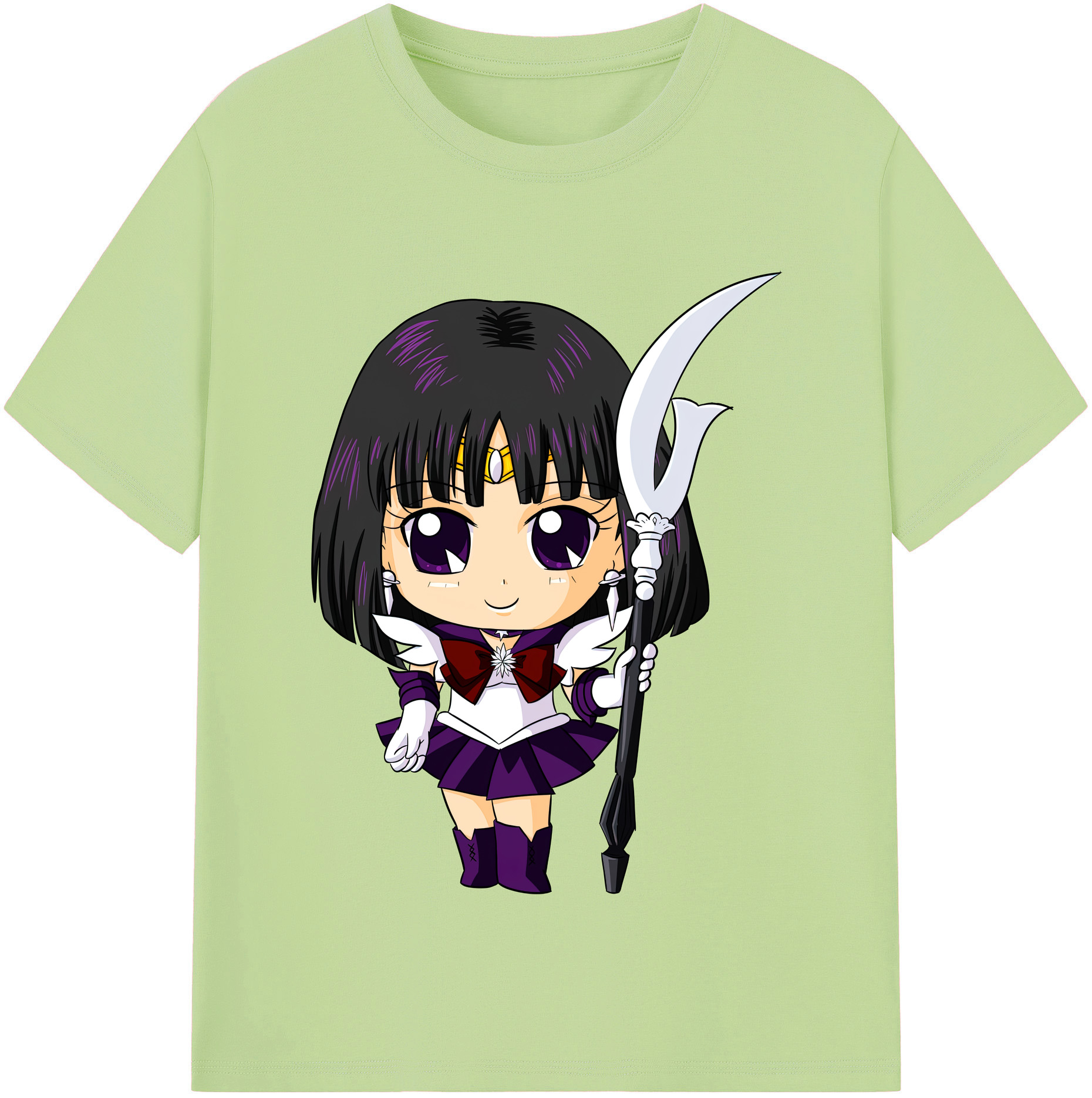 （画像用） 美少女戦士セーラームーン 土萠ほたる Sailor Moon Tomoe Hotaru （セーラーサターン；Sailor Saturn） 綿100％半袖Tシャツ（フロントプリント）